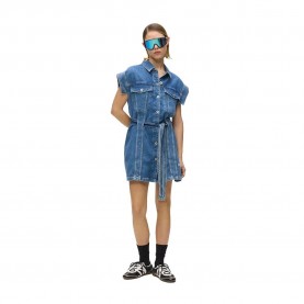 Рокля Karl lagerfeld jeans B2W13054 short sleeve short dress - Blue (Mid Blue Stone) рокля,дамски,поли,и,рокли,karl,lagerfeld,jeans,b2w13054,short,sleeve,short,dress,blue,(mid,blue,stone)