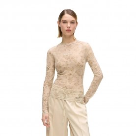 Тениска Karl lagerfeld jeans B2W17076 long sleeve T-shirt - Beige (Floral Aop) тениска,мъжки,тениски,дамски,тениски,karl,lagerfeld,jeans,b2w17076,long,sleeve,t,shirt,beige,(floral,aop)