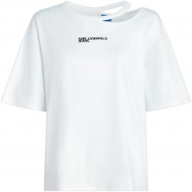 Тениска Karl lagerfeld jeans B2W17077 short sleeve T-shirt - White (White) тениска,мъжки,тениски,дамски,тениски,karl,lagerfeld,jeans,b2w17077,short,sleeve,t,shirt,white,(white)