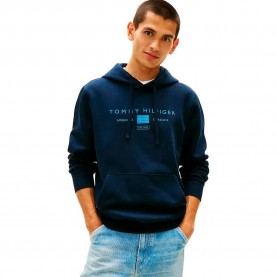 Суичър Tommy hilfiger Brand Love Mono Stack hoodie - Blue (Desert Sky) суичър,мъжки,пуловери,tommy,hilfiger,brand,love,mono,stack,hoodie,blue,(desert,sky)