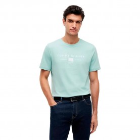 Тениска Tommy hilfiger Brand Love Mono Stack short sleeve T-shirt - Green / Blue (Crushed Mint) тениска,мъжки,тениски,дамски,тениски,tommy,hilfiger,brand,love,mono,stack,short,sleeve,t,shirt,green,blue,(crushed,mint)