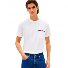тениска,мъжки,тениски,дамски,тениски,tommy,hilfiger,global,stripe,pique,pocket,short,sleeve,t,shirt,white,(white)