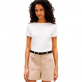 тениска,мъжки,тениски,дамски,тениски,tommy,hilfiger,gold,button,slim,fit,short,sleeve,t,shirt,white,(ecru)