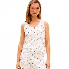 Тениска Tommy hilfiger UW0UW06295 sleeveless T-shirt - White (Belieze Floral Ecru) тениска,мъжки,тениски,дамски,тениски,tommy,hilfiger,uw0uw06295,sleeveless,t,shirt,white,(belieze,floral,ecru)