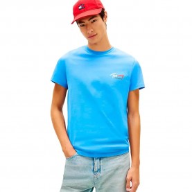 Тениска Tommy jeans Sign Chest Slim Fit short sleeve T-shirt - Blue (Blue Twilight) тениска,мъжки,тениски,дамски,тениски,tommy,jeans,sign,chest,slim,fit,short,sleeve,t,shirt,blue,(blue,twilight)