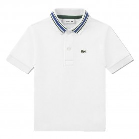 Lacoste kids Petit Pique Fancy short sleeve polo - White (White) детски,блузи,с,яка,lacoste,kids,petit,pique,fancy,short,sleeve,polo,white,(white)