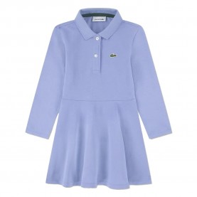 Детска рокля Lacoste kids Pique long sleeve dress - Blue (Delphinium Blue) детска,рокля,дамски,поли,и,рокли,lacoste,kids,pique,long,sleeve,dress,blue,(delphinium,blue)