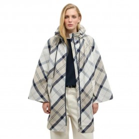 Barbour Kinsale poncho - Beige / White (Dress Navy Tartan) дамски,плетени,дрехи,barbour,kinsale,poncho,beige,white,(dress,navy,tartan)