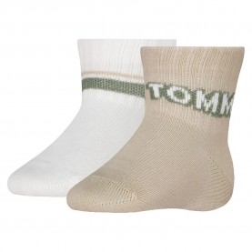Бебешки чорапи Tommy hilfiger Abs Baby crew socks 2 pairs - Beige / White (Sand) бебешки,чорапи,мъжки,чорапи,дамски,чорапи,tommy,hilfiger,abs,baby,crew,socks,2,pairs,beige,white,(sand)