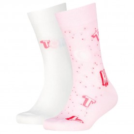 чорапи,мъжки,чорапи,дамски,чорапи,tommy,hilfiger,aop,letters,socks,2,pairs,white,pink,(pink)