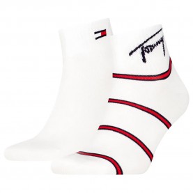 Чорапи Tommy hilfiger Breton Stripe Quarter socks 2 pairs - White (White / Red) чорапи,мъжки,чорапи,дамски,чорапи,tommy,hilfiger,breton,stripe,quarter,socks,2,pairs,white,(white,red)