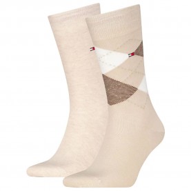 Чорапи Tommy hilfiger Check socks 2 pairs - Beige (Sand) чорапи,мъжки,чорапи,tommy,hilfiger,check,socks,2,pairs,beige,(sand)