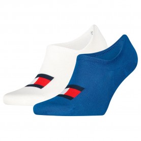 Чорапи Tommy hilfiger Flag no show socks 2 pairs - White / Blue (Blue) чорапи,мъжки,чорапи,дамски,чорапи,tommy,hilfiger,flag,no,show,socks,2,pairs,white,blue,(blue)
