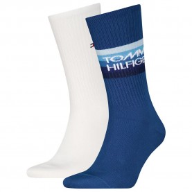 чорапи,мъжки,чорапи,tommy,hilfiger,logo,crew,socks,2,pairs,white,blue,(blue)