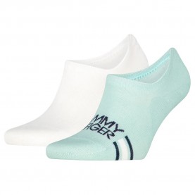 чорапи,мъжки,чорапи,tommy,hilfiger,logo,stripe,no,show,socks,2,pairs,green,white,(fresh,green)