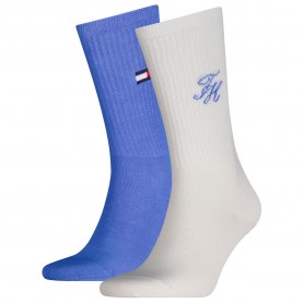 чорапи,мъжки,чорапи,дамски,чорапи,tommy,hilfiger,monogram,crew,socks,2,pairs,white,blue,(white)