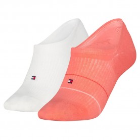 чорапи,мъжки,чорапи,дамски,чорапи,tommy,hilfiger,rib,stripe,no,show,socks,2,pairs,red,white,(coral)