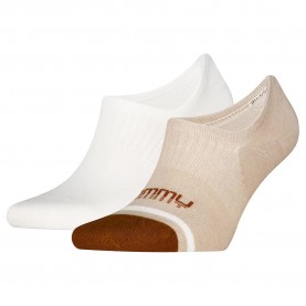 Чорапи Tommy hilfiger Stripe Motion no show socks 2 pairs - Beige / White (Sand) чорапи,мъжки,чорапи,дамски,чорапи,tommy,hilfiger,stripe,motion,no,show,socks,2,pairs,beige,white,(sand)
