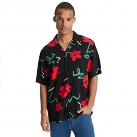 риза,с,къс,ръкав,дамски,ризи,мъжки,ризи,quiksilver,safe,paradise,short,sleeve,shirt,black,(black,street,floral,64)