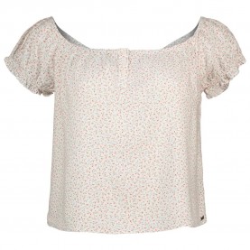 Фланелка с къс ръкав Superdry 1/2 Button Woven short sleeve top - Beige (Off White Mini Roses) фланелка,с,къс,ръкав,дамски,топове,superdry,1,2,button,woven,short,sleeve,top,beige,(off,white,mini,roses)