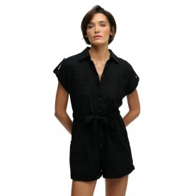 гащеризон,дамски,гащеризони,superdry,belted,utility,playsuit,short,sleeve,romper,black,(black)