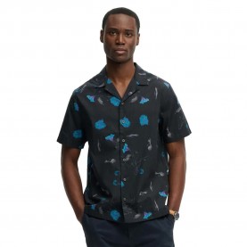 Риза с къс ръкав Superdry Cabana Print short sleeve shirt - Black (Sapphire Nasturtium) риза,с,къс,ръкав,дамски,ризи,мъжки,ризи,superdry,cabana,print,short,sleeve,shirt,black,(sapphire,nasturtium)