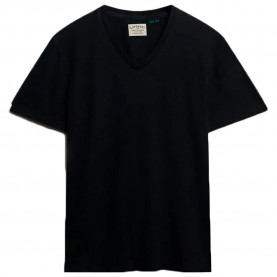 Тениска Superdry Classic Cotton Linen Vee short sleeve v neck T-shirt - Black (Jet Black) тениска,мъжки,тениски,дамски,тениски,superdry,classic,cotton,linen,vee,short,sleeve,v,neck,t,shirt,black,(jet,black)