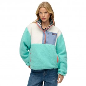 Яке Superdry Colour Block Fleece Pull Over jacket - Blue (Rich Turquoise) яке,мъжки,якета,дамски,якета,и,палта,superdry,colour,block,fleece,pull,over,jacket,blue,(rich,turquoise)