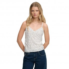 Потник Superdry Cotton Cami Sleeveless Top - White (Off White Ditsy Floral) потник,дамски,топове,superdry,cotton,cami,sleeveless,top,white,(off,white,ditsy,floral)