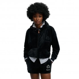 Блуза Superdry Country Club Velour full zip sweatshirt - Black (Eclipse Navy) блуза,дамски,блузи,superdry,country,club,velour,full,zip,sweatshirt,black,(eclipse,navy)