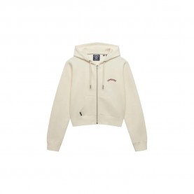 Блуза Superdry Essential Logo Cropped full zip sweatshirt - Beige (Desert Bone Off White) блуза,дамски,блузи,superdry,essential,logo,cropped,full,zip,sweatshirt,beige,(desert,bone,off,white)