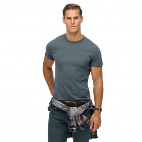 Тениска Superdry Essential Logo Embroidered short sleeve T-shirt - Grey (Stormy Weather Blue) тениска,мъжки,тениски,дамски,тениски,superdry,essential,logo,embroidered,short,sleeve,t,shirt,grey,(stormy,weather,blue)