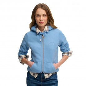 Блуза Superdry Essential Logo full zip sweatshirt - Blue (Bluebell) блуза,дамски,блузи,superdry,essential,logo,full,zip,sweatshirt,blue,(bluebell)