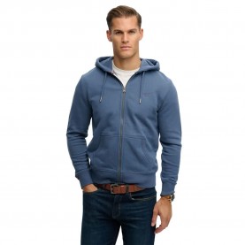 Блуза Superdry Essential Logo full zip sweatshirt - Blue (Vintage Indigo) блуза,мъжки,пуловери,superdry,essential,logo,full,zip,sweatshirt,blue,(vintage,indigo)