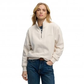 Блуза Superdry Essential Logo half zip sweatshirt - Beige (Desert Bone Off White) блуза,дамски,блузи,superdry,essential,logo,half,zip,sweatshirt,beige,(desert,bone,off,white)