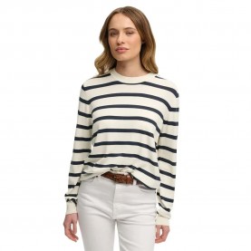 Блуза Superdry Essential sweater - White (Cream Richest Navy Stripe) блуза,мъжки,пуловери,дамски,пуловери,superdry,essential,sweater,white,(cream,richest,navy,stripe)