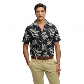 риза,с,къс,ръкав,дамски,ризи,мъжки,ризи,superdry,hawaiian,print,short,sleeve,shirt,blue,(canna,leaves,navy)