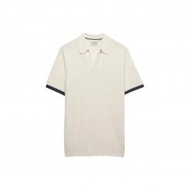 Superdry Johnny Collar Knitted short sleeve polo - Beige (Classic Cream) дамски,блузи,с,яка,мъжки,блузи,с,яка,superdry,johnny,collar,knitted,short,sleeve,polo,beige,(classic,cream)