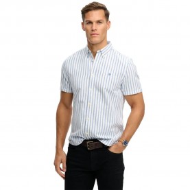 Риза с къс ръкав Superdry Preppy Oxford short sleeve shirt - White (Blue Beach Stripe) риза,с,къс,ръкав,дамски,ризи,мъжки,ризи,superdry,preppy,oxford,short,sleeve,shirt,white,(blue,beach,stripe)