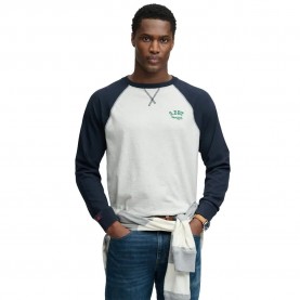 Тениска Superdry Vintage Athletic Baseball long sleeve T-shirt - Grey (Lightning Grey Grindle / Navy) тениска,мъжки,тениски,дамски,тениски,superdry,vintage,athletic,baseball,long,sleeve,t,shirt,grey,(lightning,grey,grindle,navy)