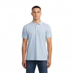 Блуза с яка G-Star Dunda Slim Stripe short sleeve polo - Blue (Light Wave) блуза,с,яка,дамски,блузи,с,яка,мъжки,блузи,с,яка,g,star,dunda,slim,stripe,short,sleeve,polo,blue,(light,wave)