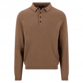 Fynch hatton 1602333 long sleeve polo - Brown (Affogato) дамски,блузи,с,яка,мъжки,блузи,с,яка,fynch,hatton,1602333,long,sleeve,polo,brown,(affogato)