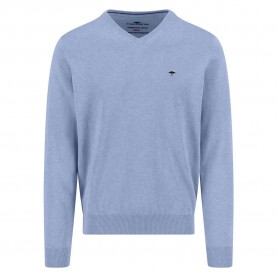 Блуза Fynch hatton 1613211 v neck sweater - Blue (New Breeze) блуза,мъжки,пуловери,fynch,hatton,1613211,v,neck,sweater,blue,(new,breeze)