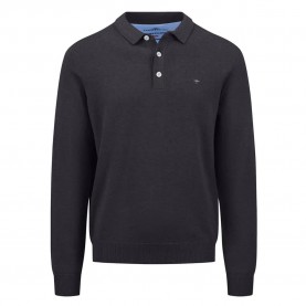 Fynch hatton 1613242 long sleeve polo - Black (Charcoal) мъжки,блузи,с,яка,fynch,hatton,1613242,long,sleeve,polo,black,(charcoal)