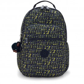 Раница Kipling Seoul Lap 27L backpack - Black (Lets Play Print) раница,раници,kipling,seoul,lap,27l,backpack,black,(lets,play,print)