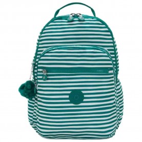 Раница Kipling Seoul Lap 27L Woman Backpack - Green (Parasol Stripes) раница,раници,kipling,seoul,lap,27l,woman,backpack,green,(parasol,stripes)