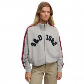 блуза,дамски,блузи,superdry,athletic,essential,applique,loose,fit,full,zip,sweatshirt,grey,(grey,marl)