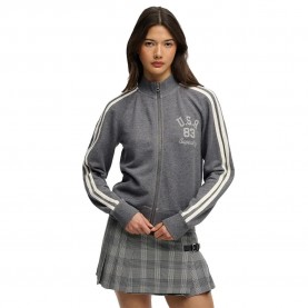 блуза,дамски,блузи,superdry,athletic,essential,through,track,full,zip,sweatshirt,grey,(charcoal,white,marl)