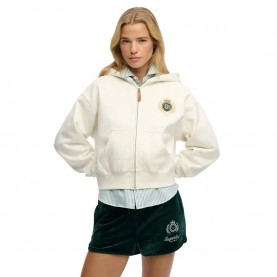 блуза,дамски,блузи,superdry,country,club,full,zip,sweatshirt,white,(off,white)