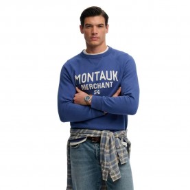 Блуза Superdry Merchant Vintage Applique sweatshirt - Blue (Summit Blue) блуза,мъжки,пуловери,superdry,merchant,vintage,applique,sweatshirt,blue,(summit,blue)